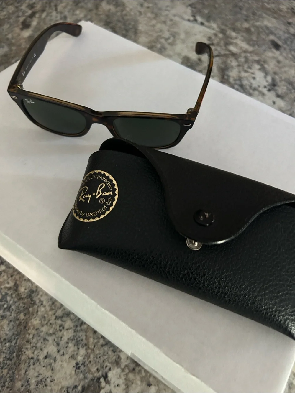 Ray-Ban Black Sunglasses Case with Gold Logo